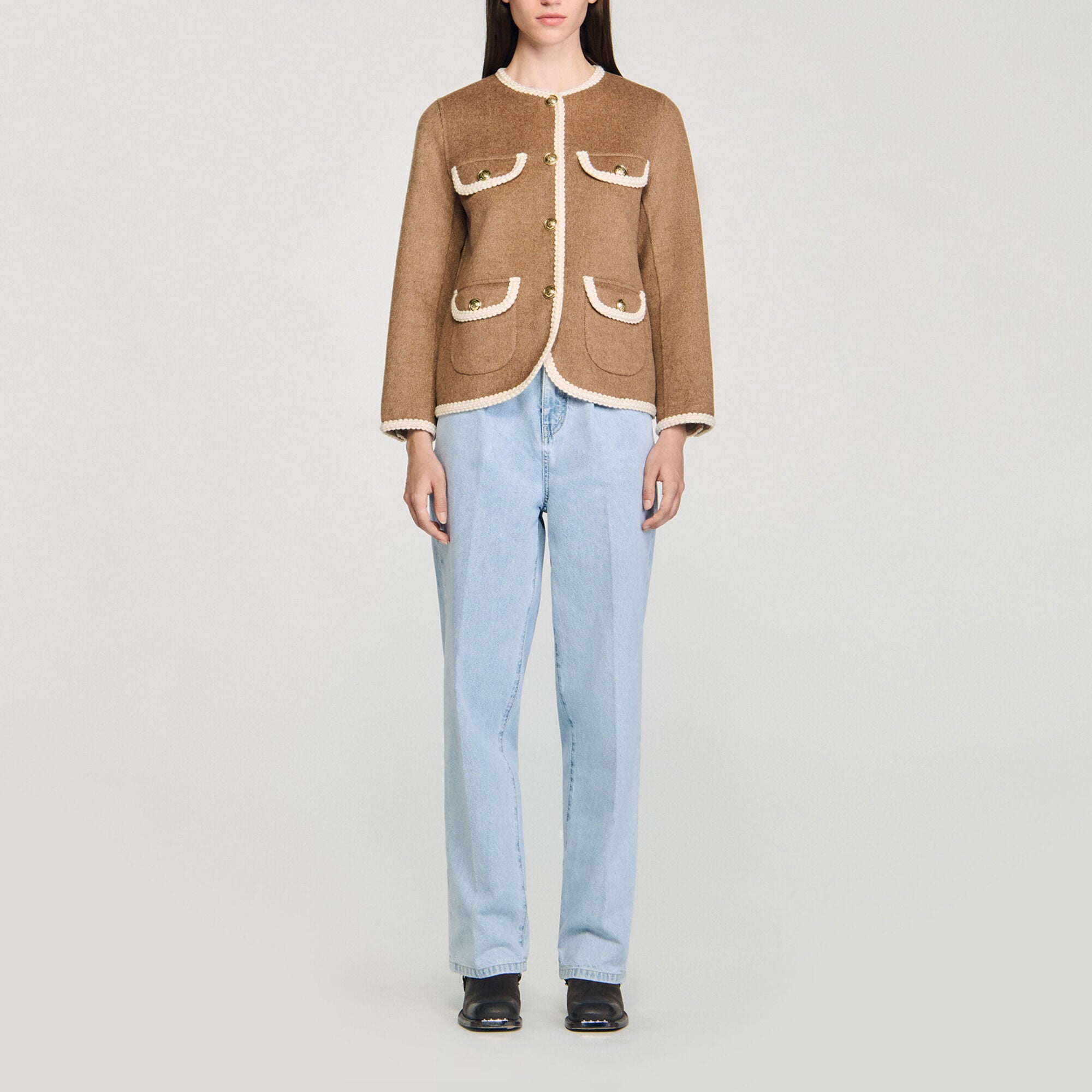 Veste double face boutonn&eacute;e - Femme | Sandro Paris