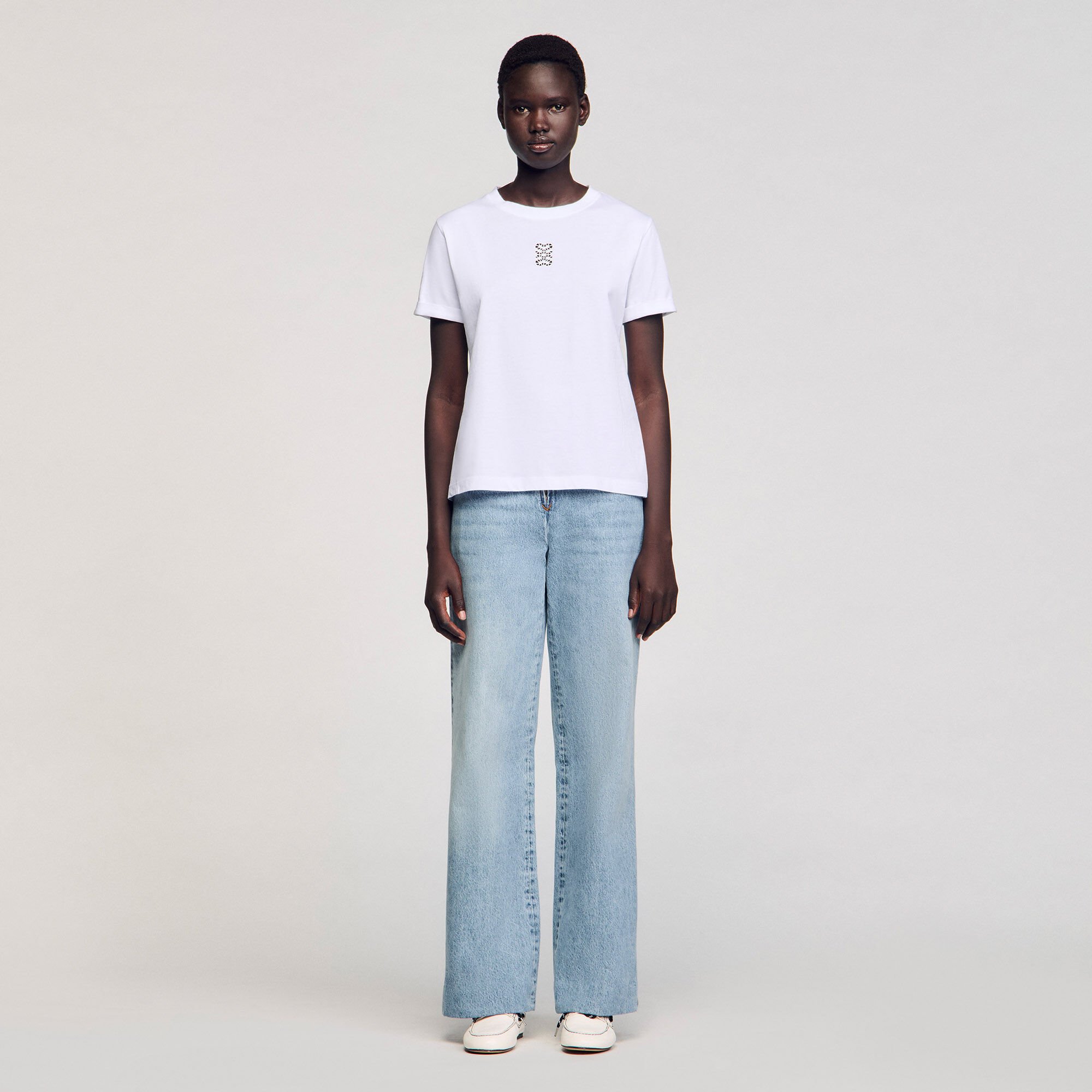 T-shirt en coton à broderie
