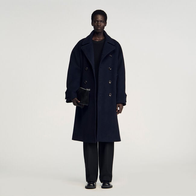 Manteau en laine croisé