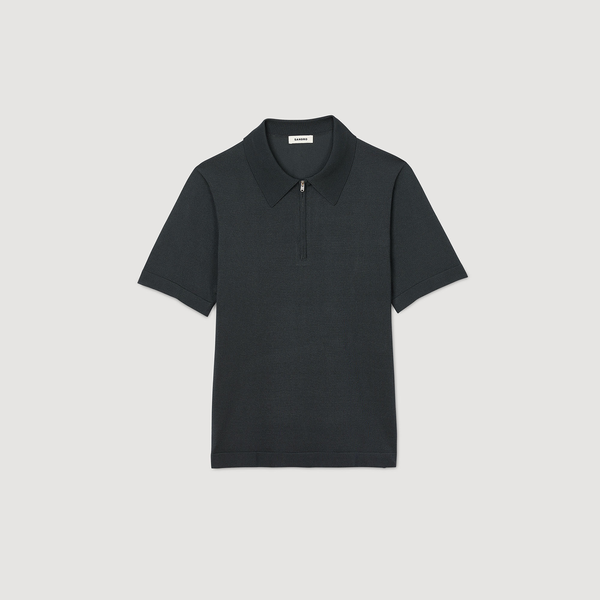 Polo en maille à col zippé