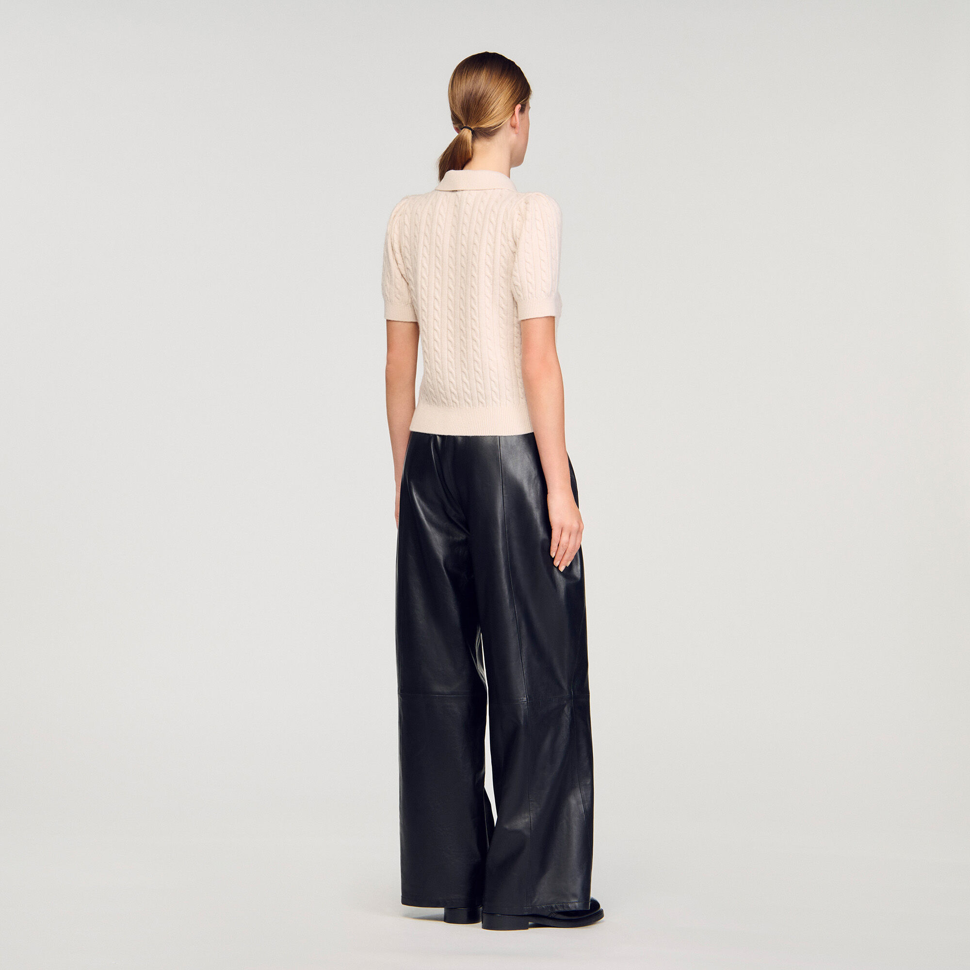Pull en maille à col polo