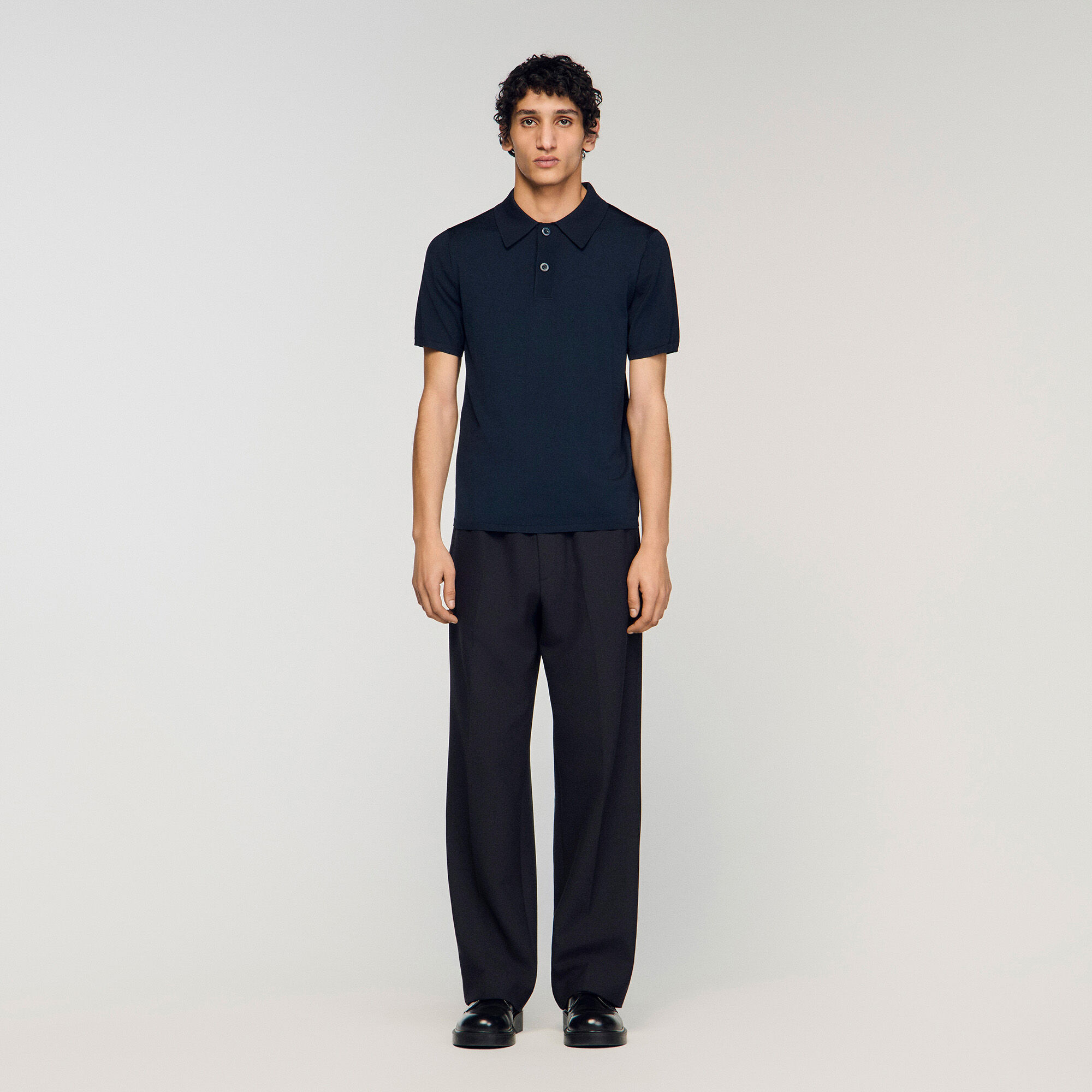 Polo en maille &agrave; manches courtes