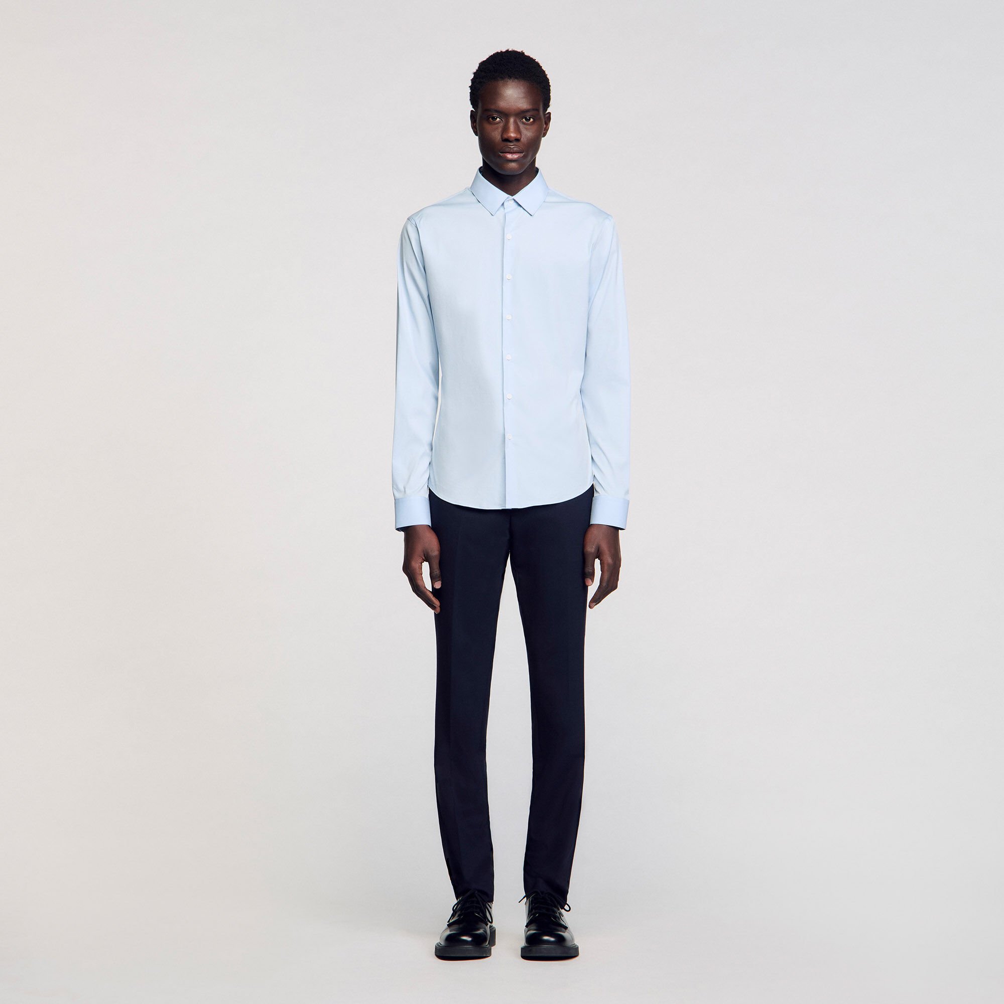 Chemise ajustée en coton stretch