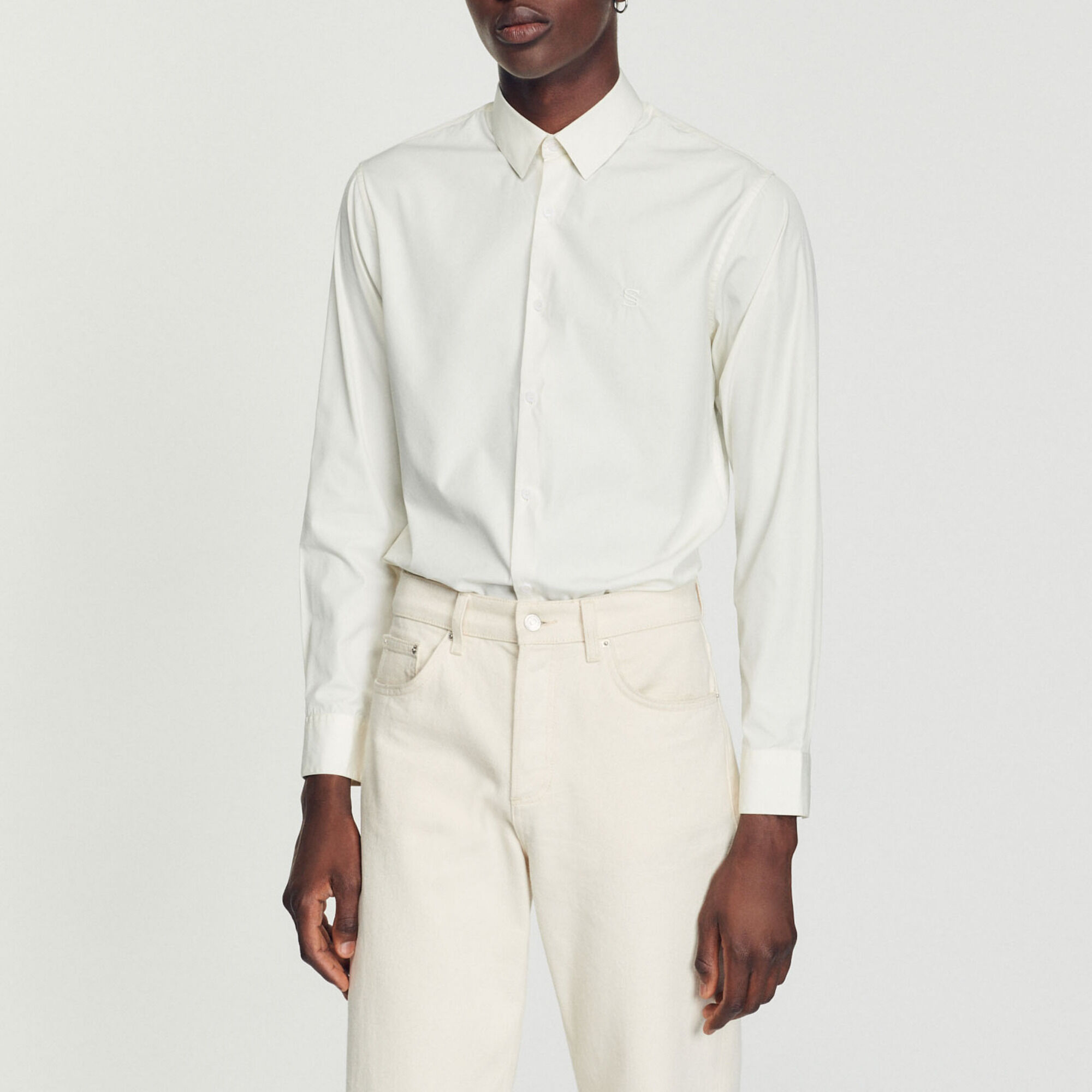 Chemise en coton avec broderie signature