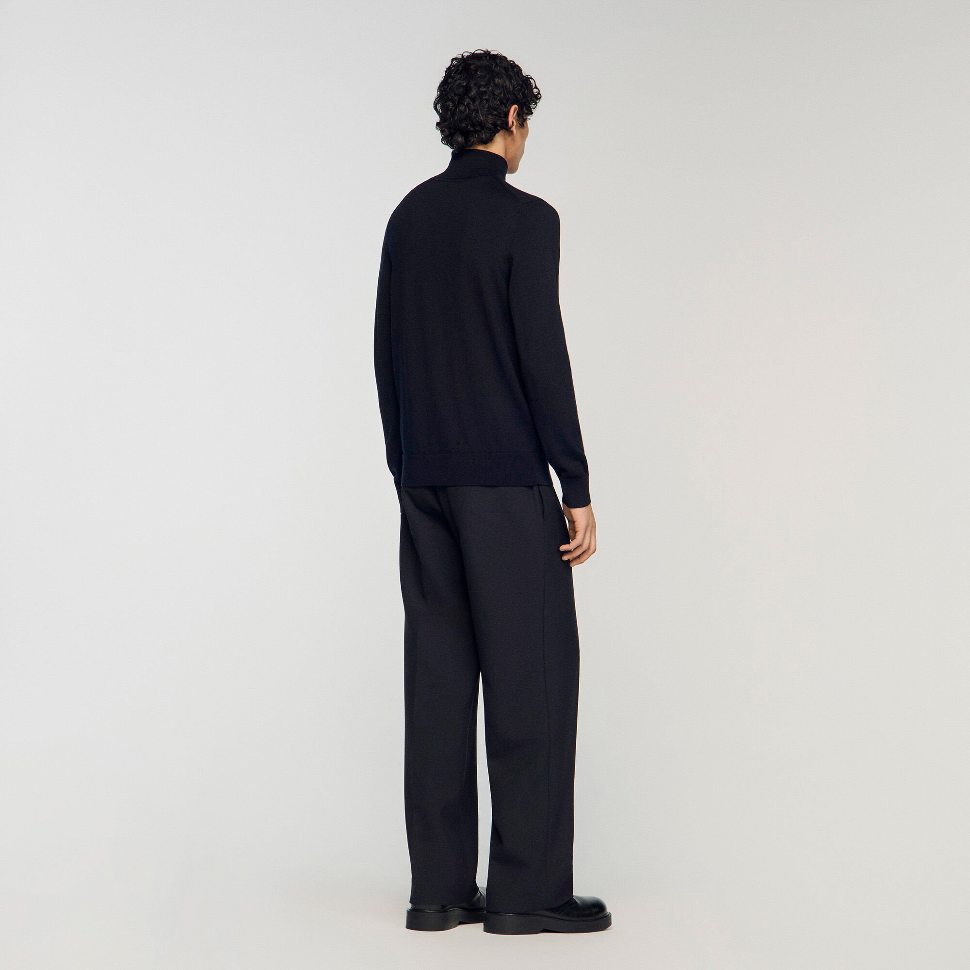 Pull &agrave; col roul&eacute; en laine Homme