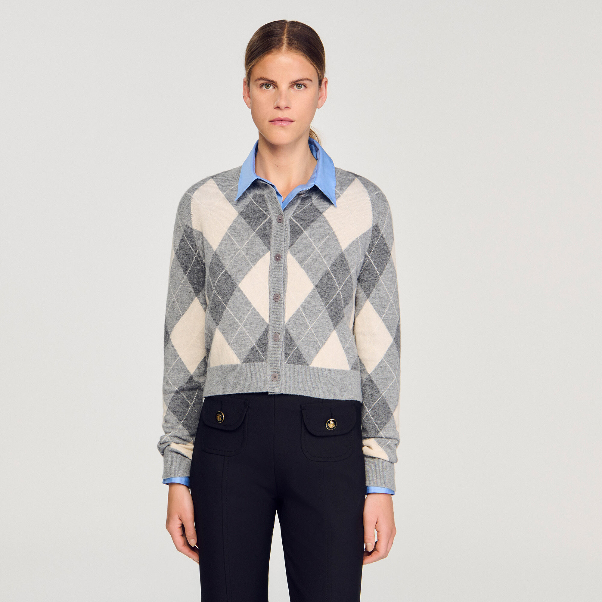 Cardigan à motifs losanges