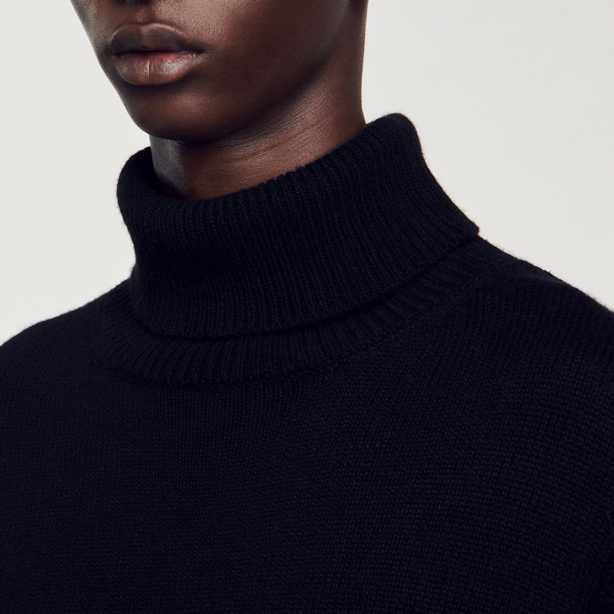 Pull col roulé laine et cachemire