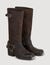 Bottes en cuir à boucles