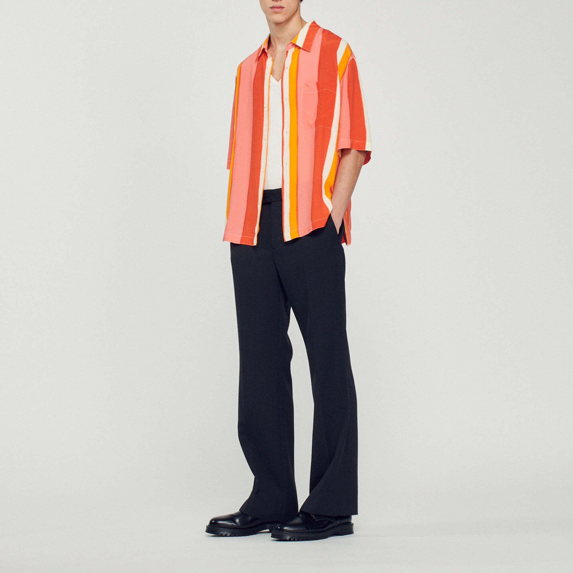 Chemise fluide rayée manches courtes