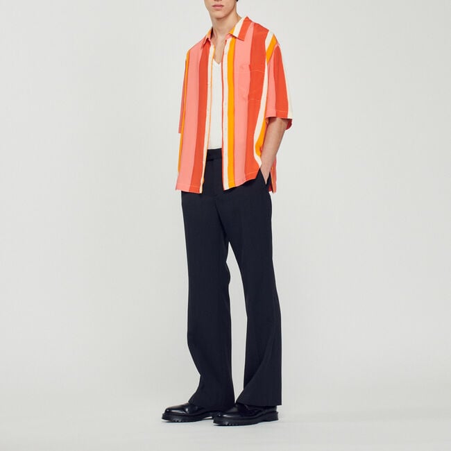 Chemise fluide rayée manches courtes