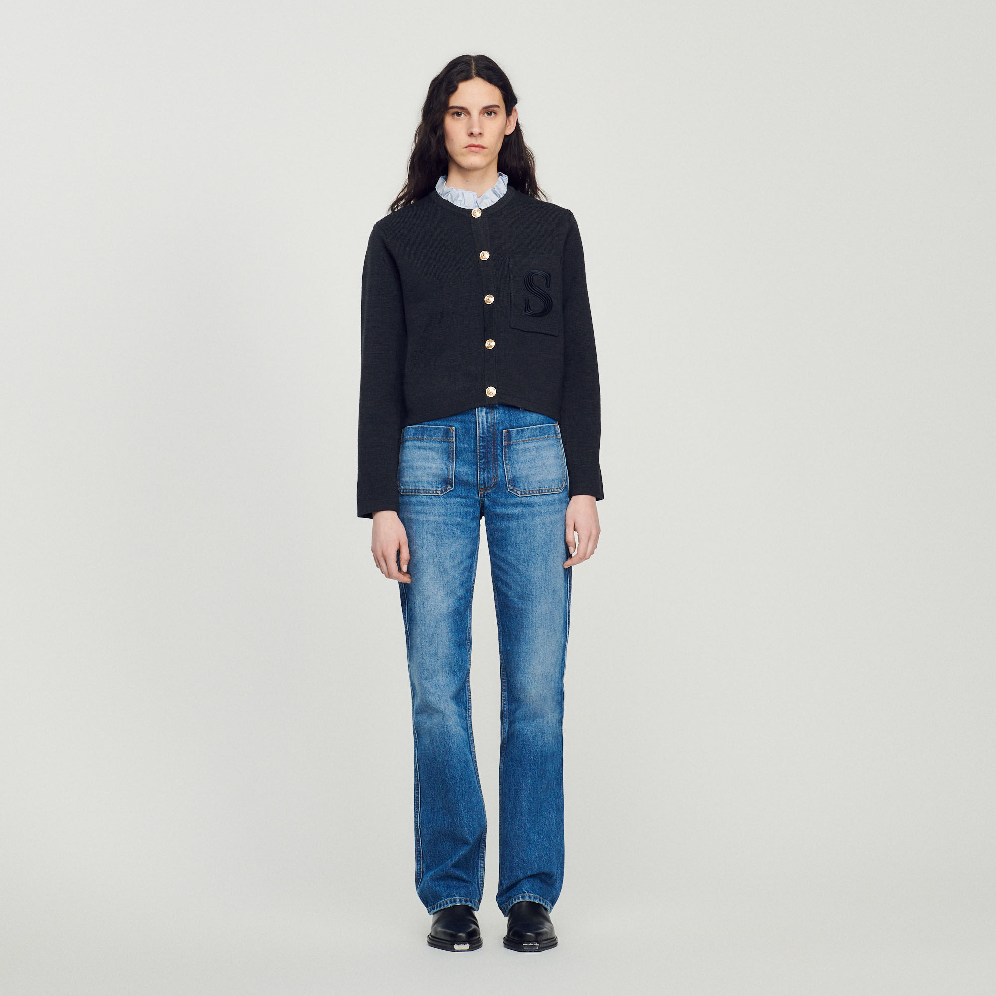 Cardigan en laine certifiee