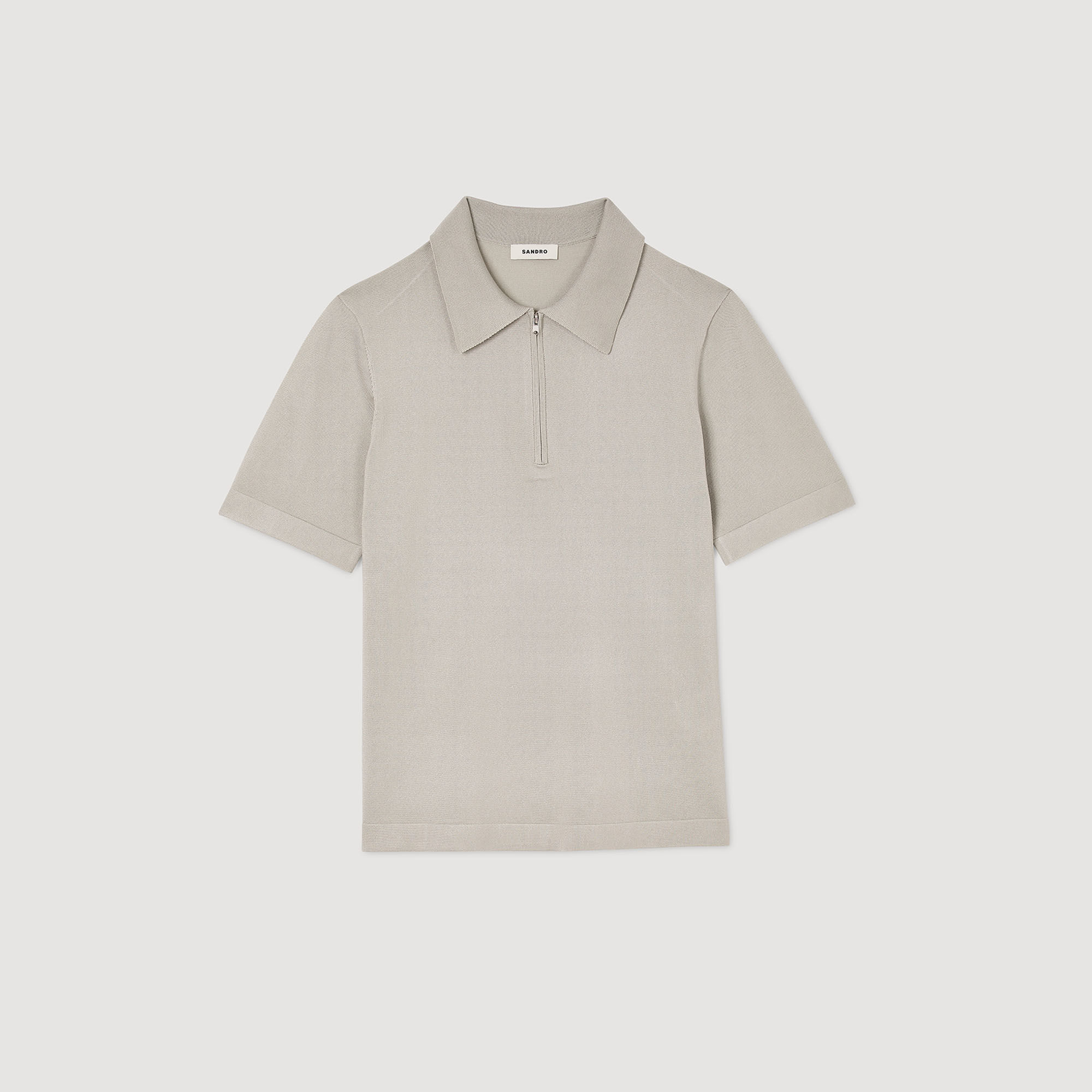 Polo en maille à col zippé