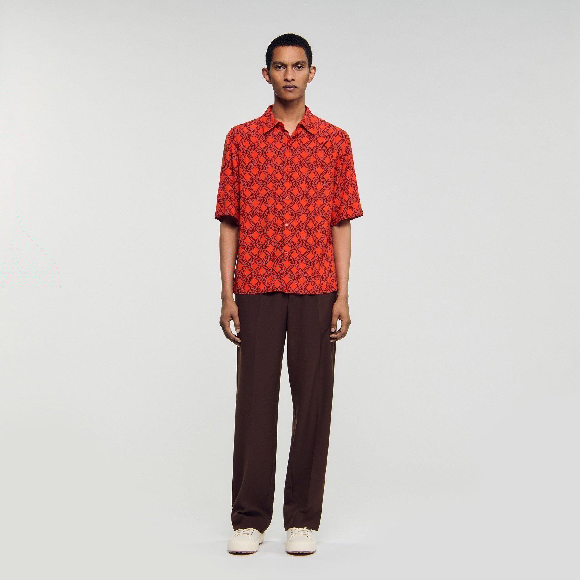 Chemise fluide imprimé corde