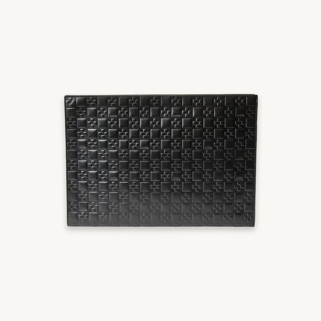Porte document en cuir embossé