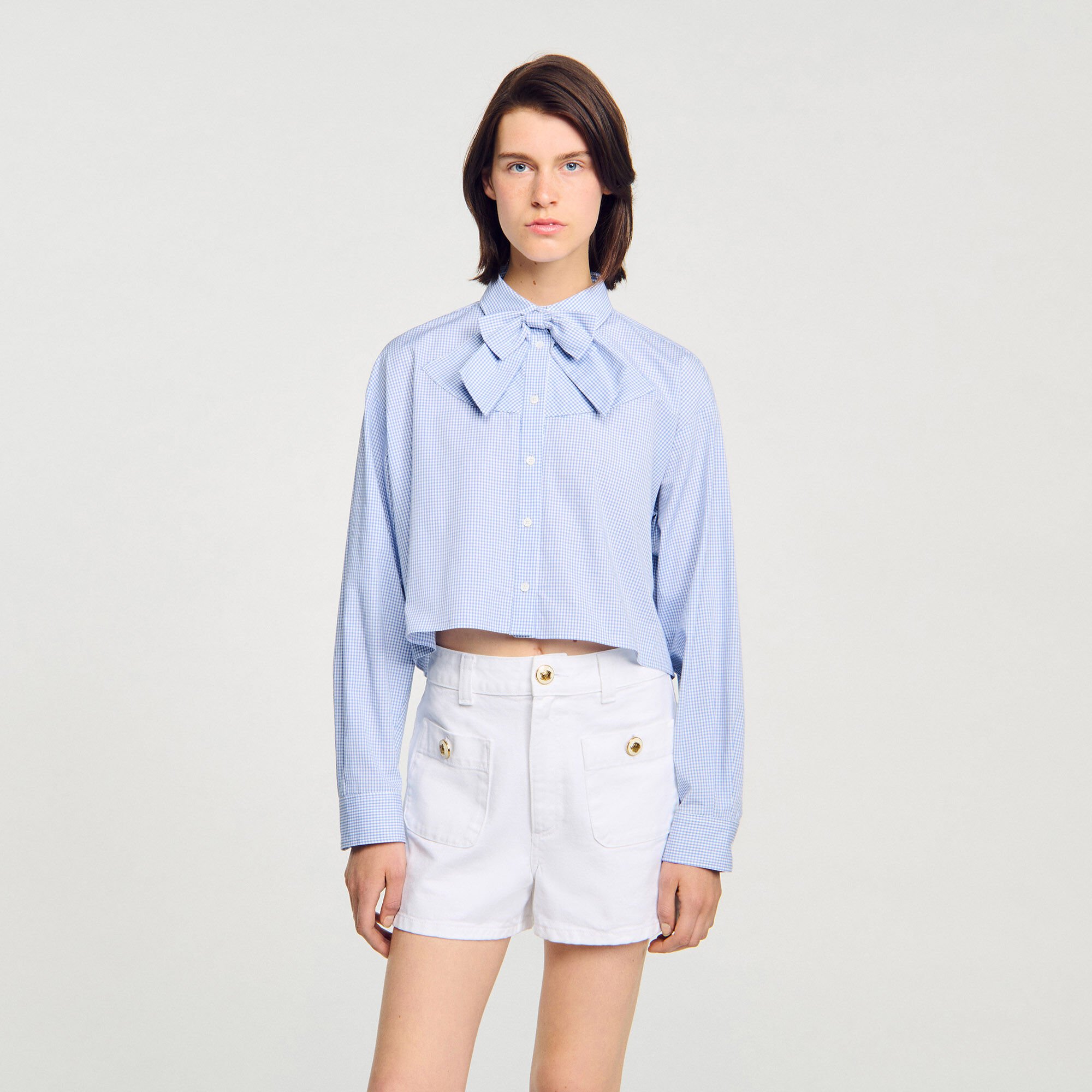 Chemise à col nœud