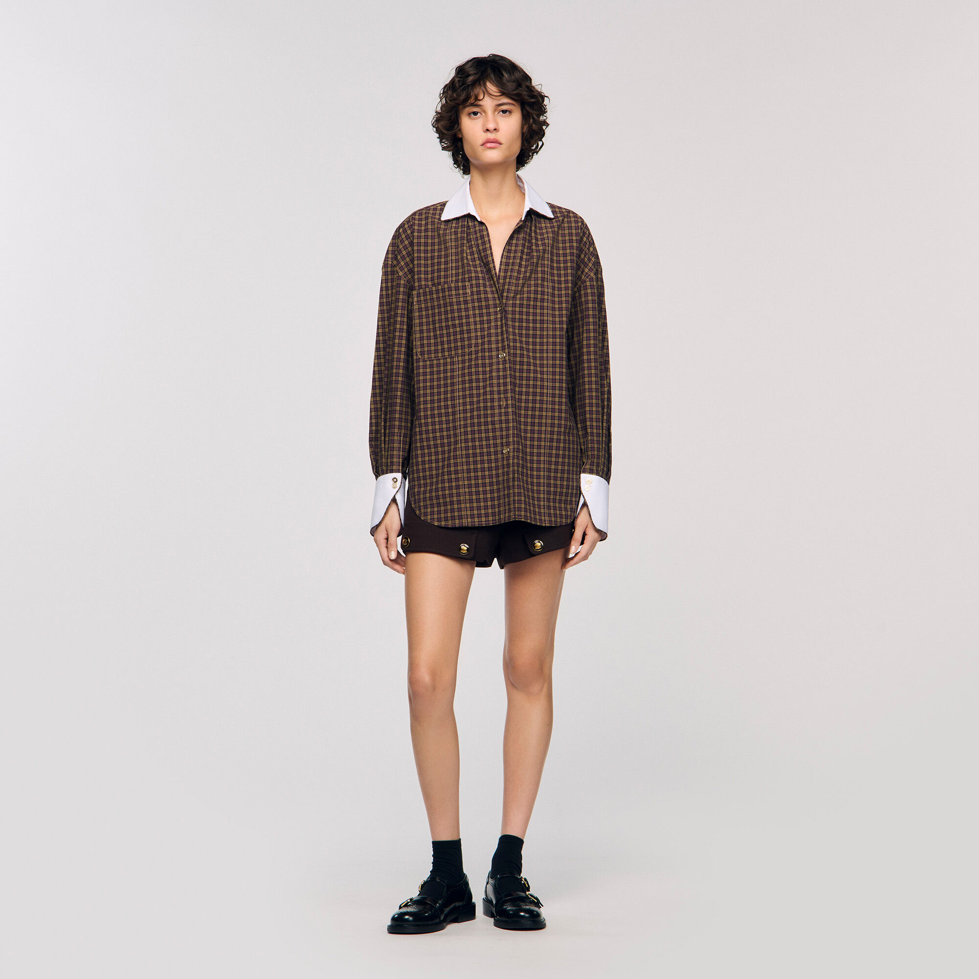 Chemise bicolore à carreaux