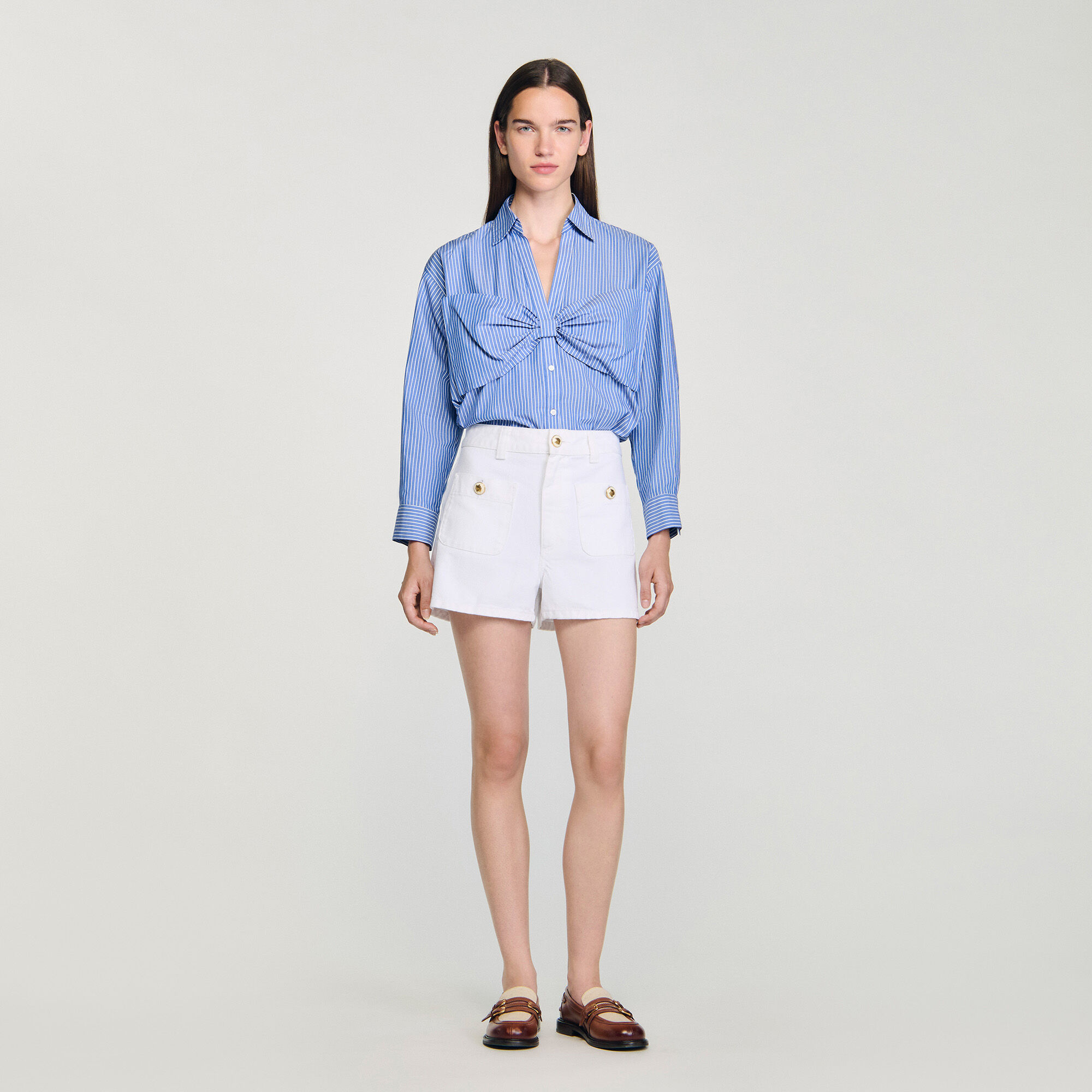 Chemise oversize à nœud