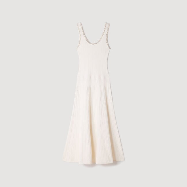 Robe longue en maille strass&eacute;e