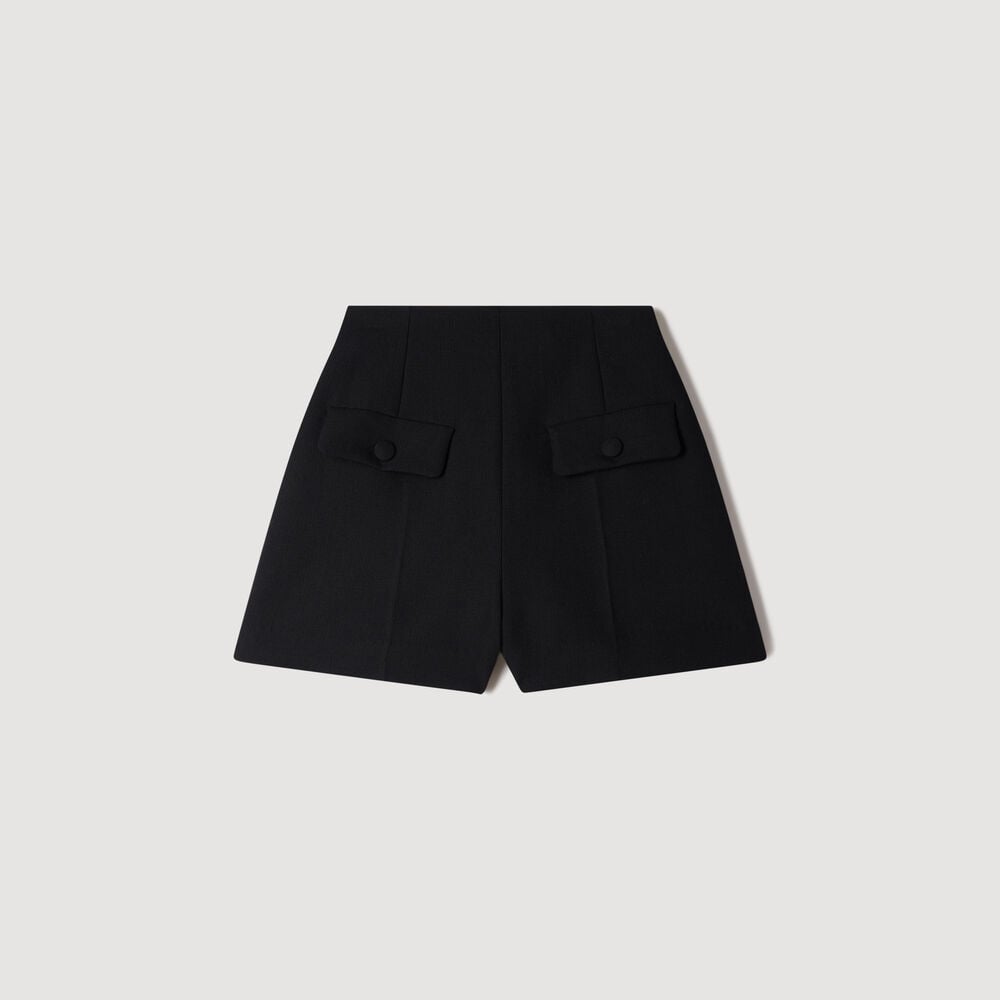 Sandro Wollshorts mit hohem Bund – Schwarz – Ansicht 6
