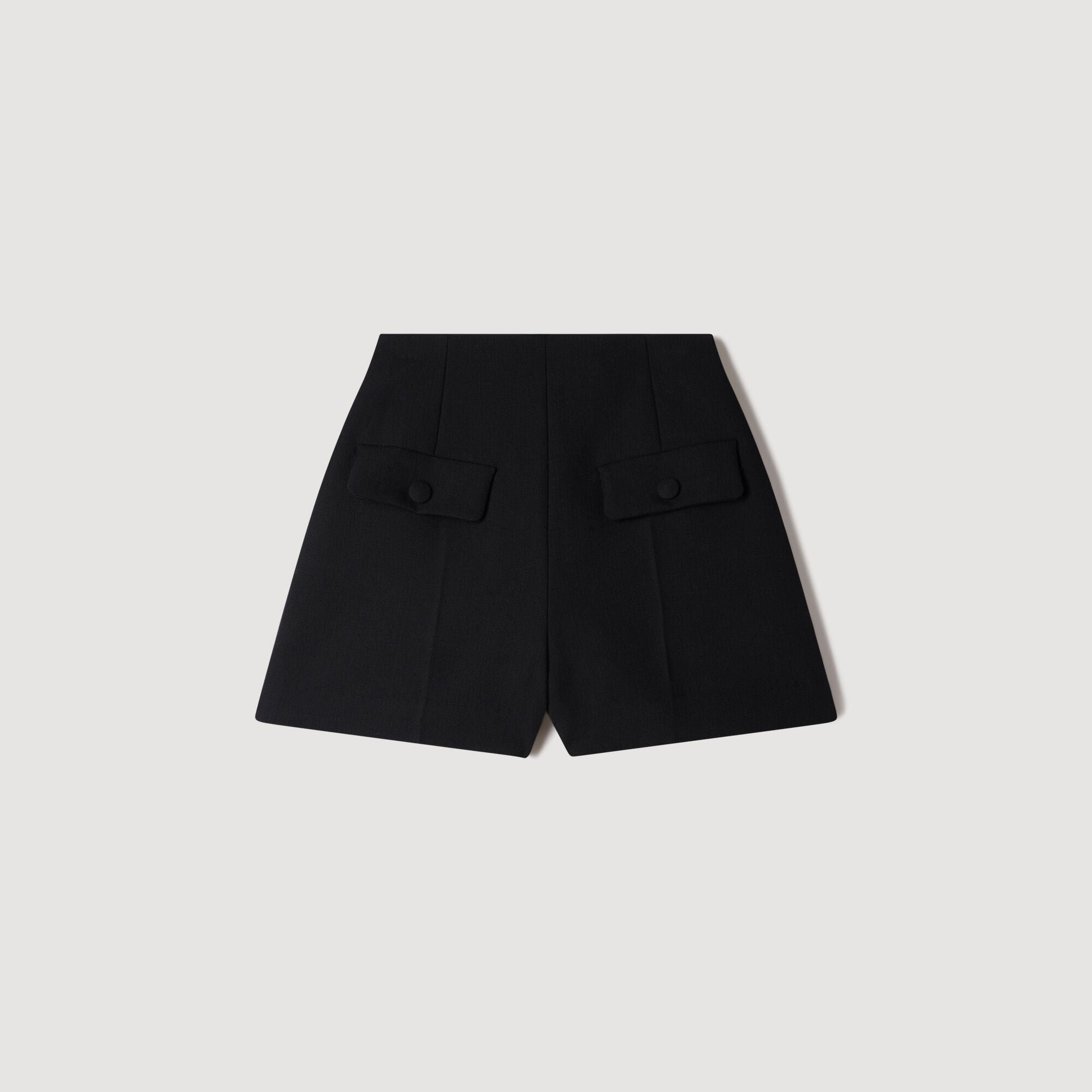 Short en laine taille haute