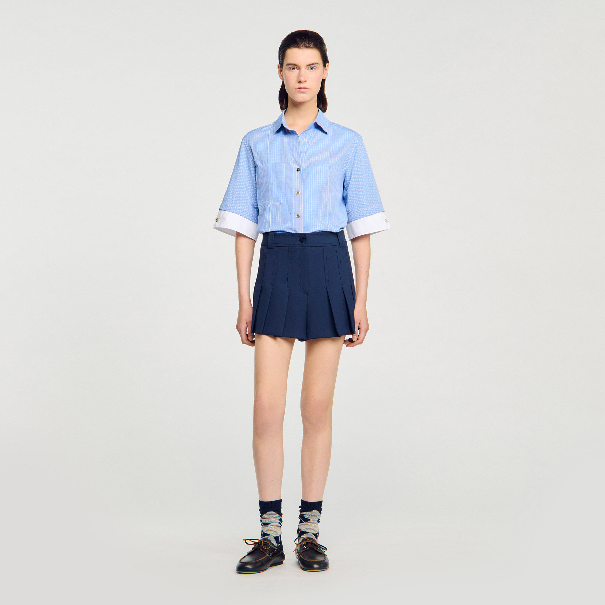 Short de tailleur à plis