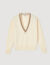Pull au col V contrast&eacute; - Femme | Sandro Paris