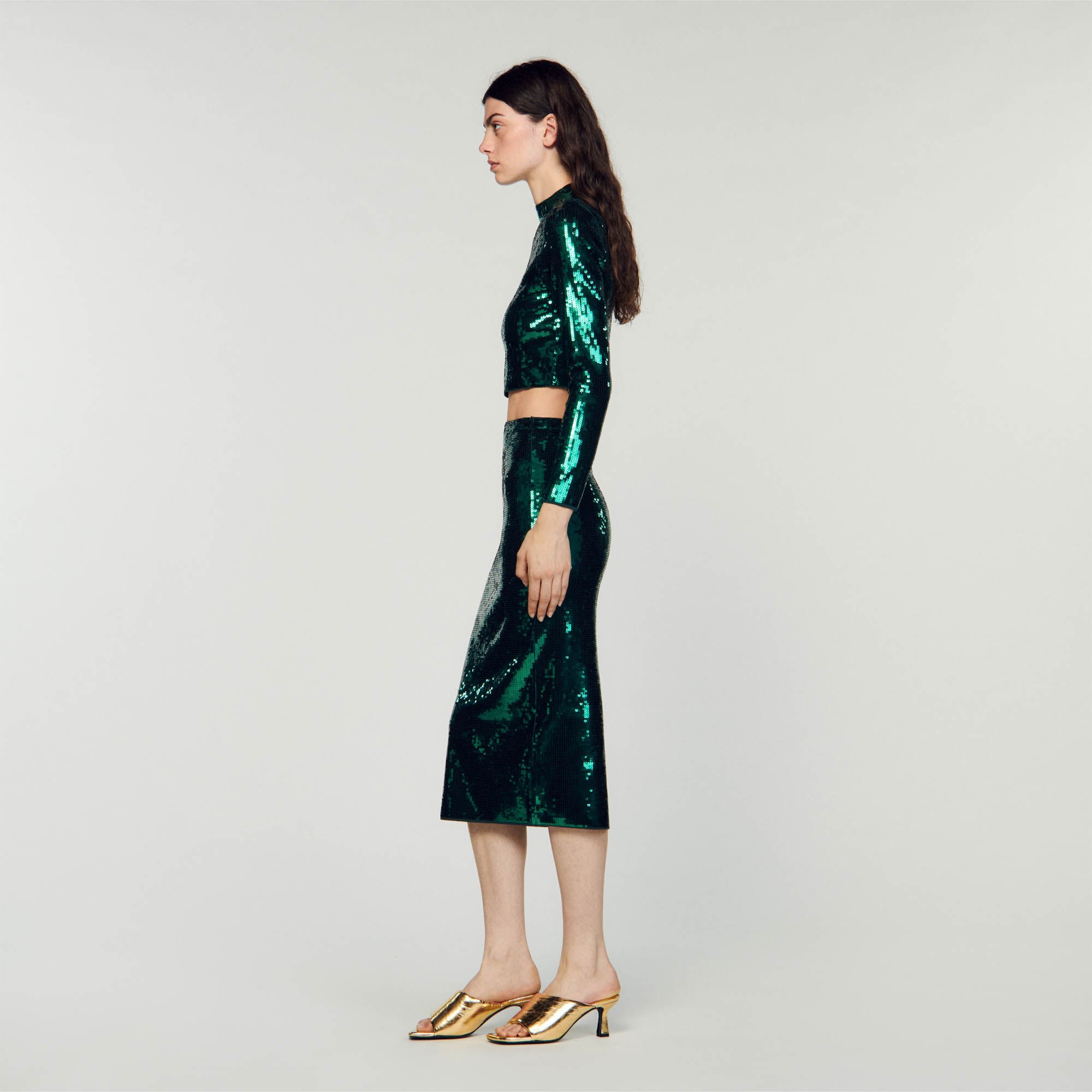 Jupe midi à sequins