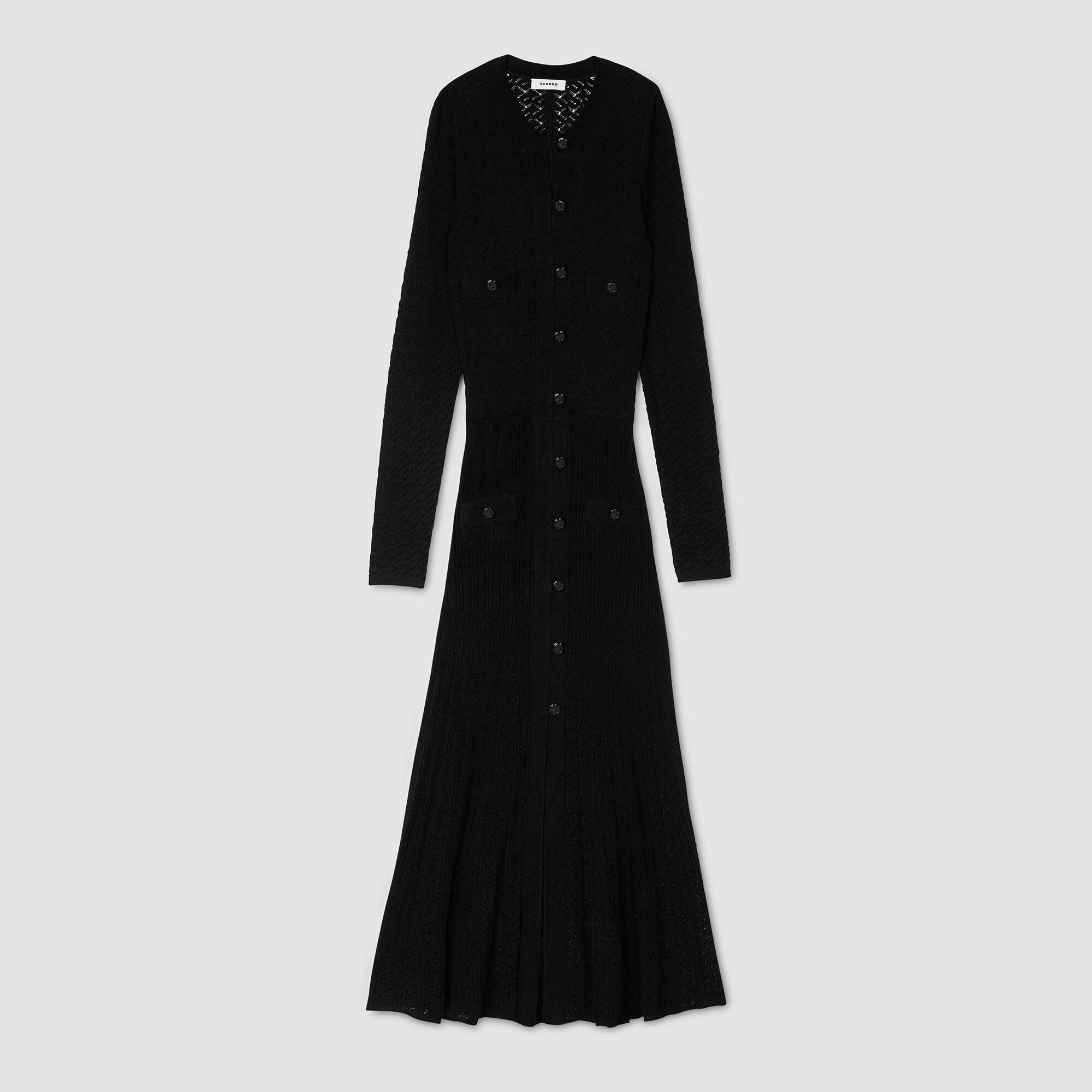 Robe longue noire sandro hot sale