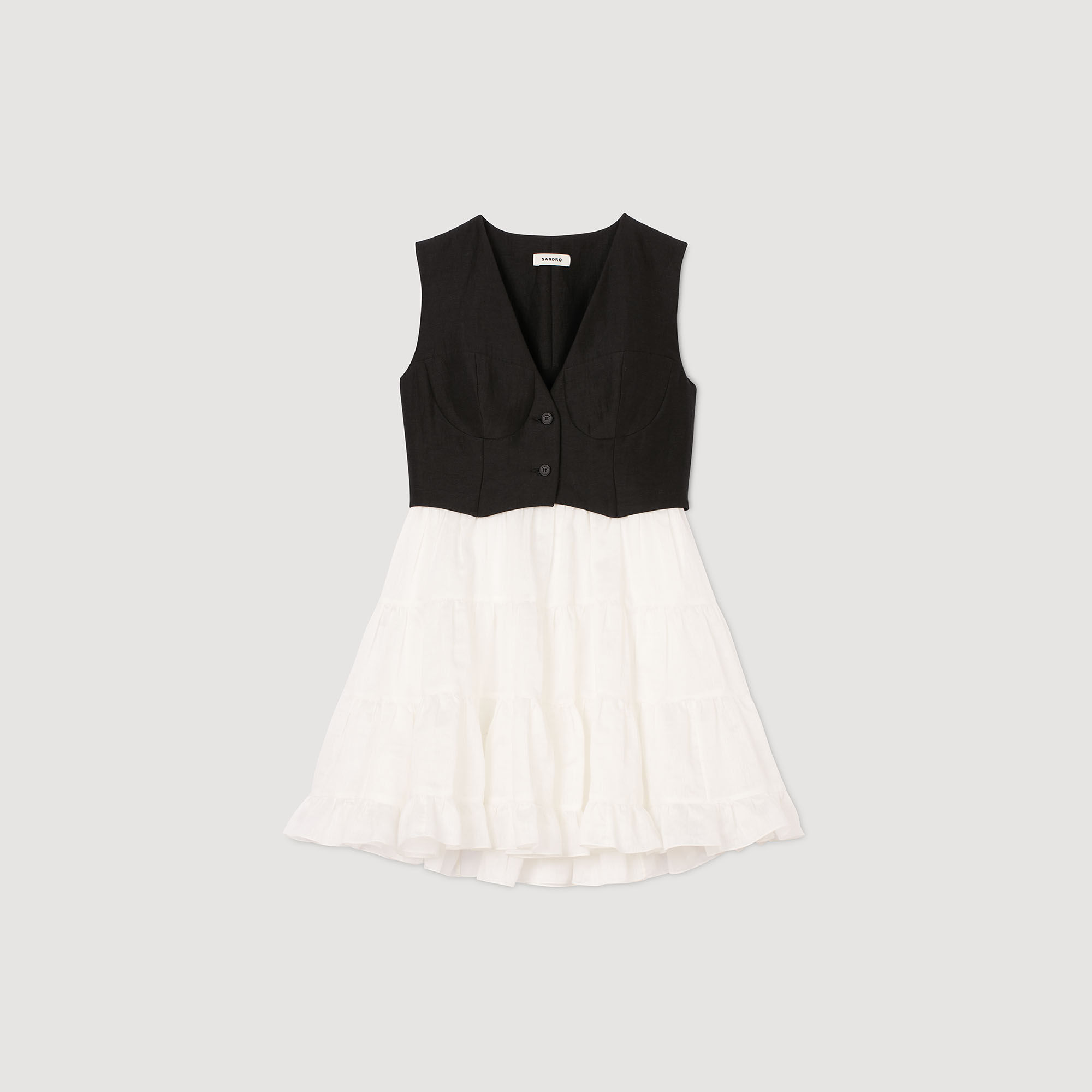 Robe courte bicolore