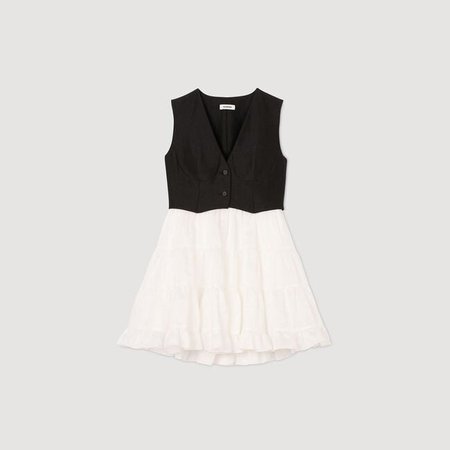 Robe courte bicolore
