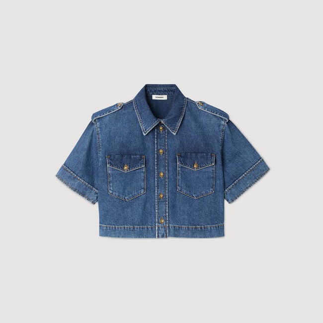 Chemise courte en denim