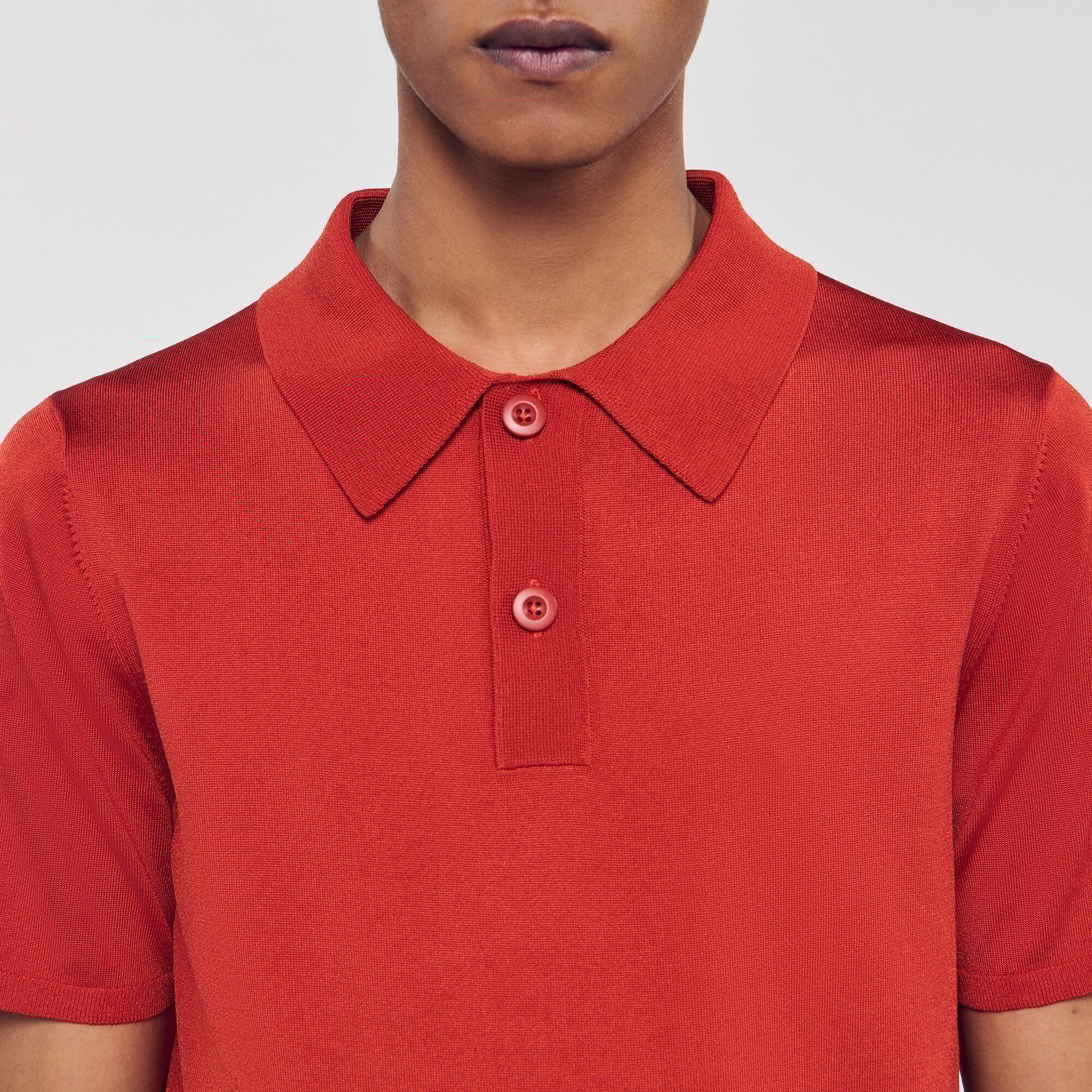 Polo en maille à manches courtes