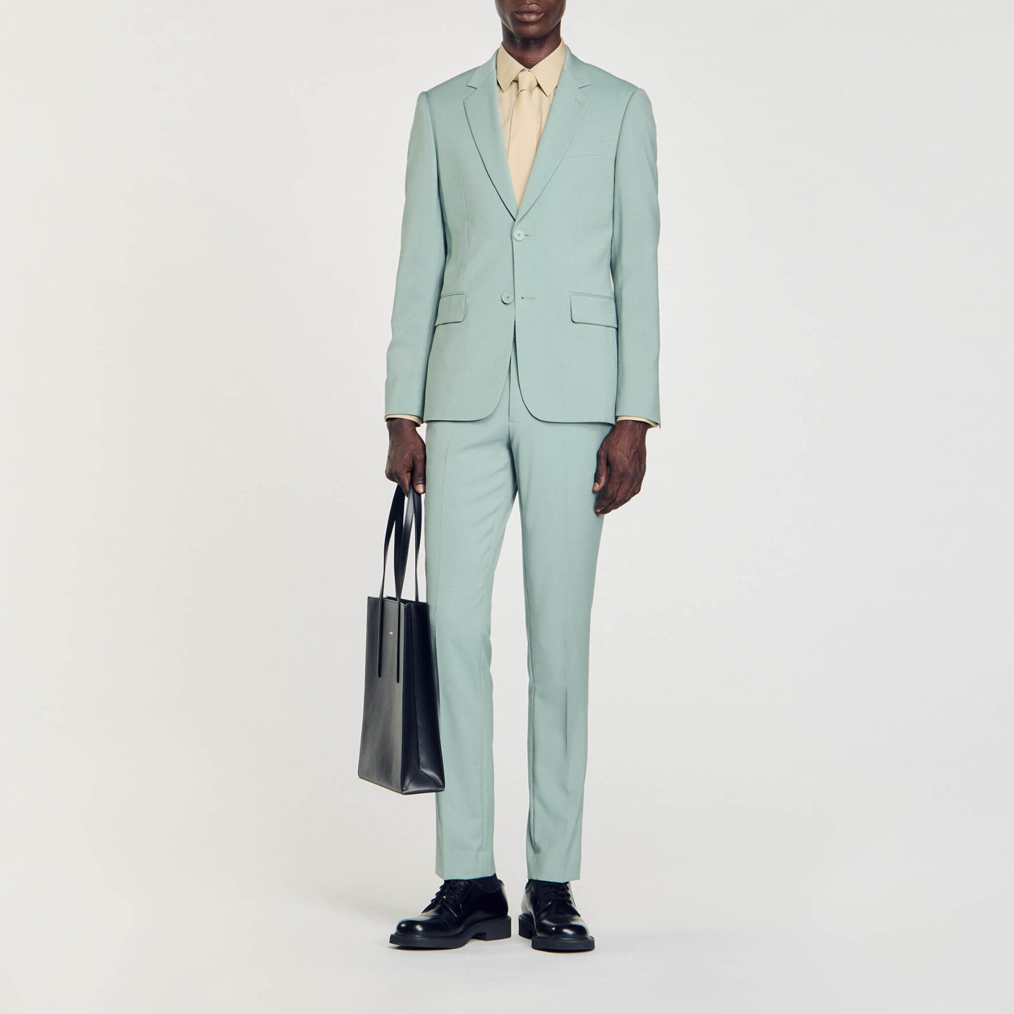 Veste de costume en laine vert pour homme Sandro Paris