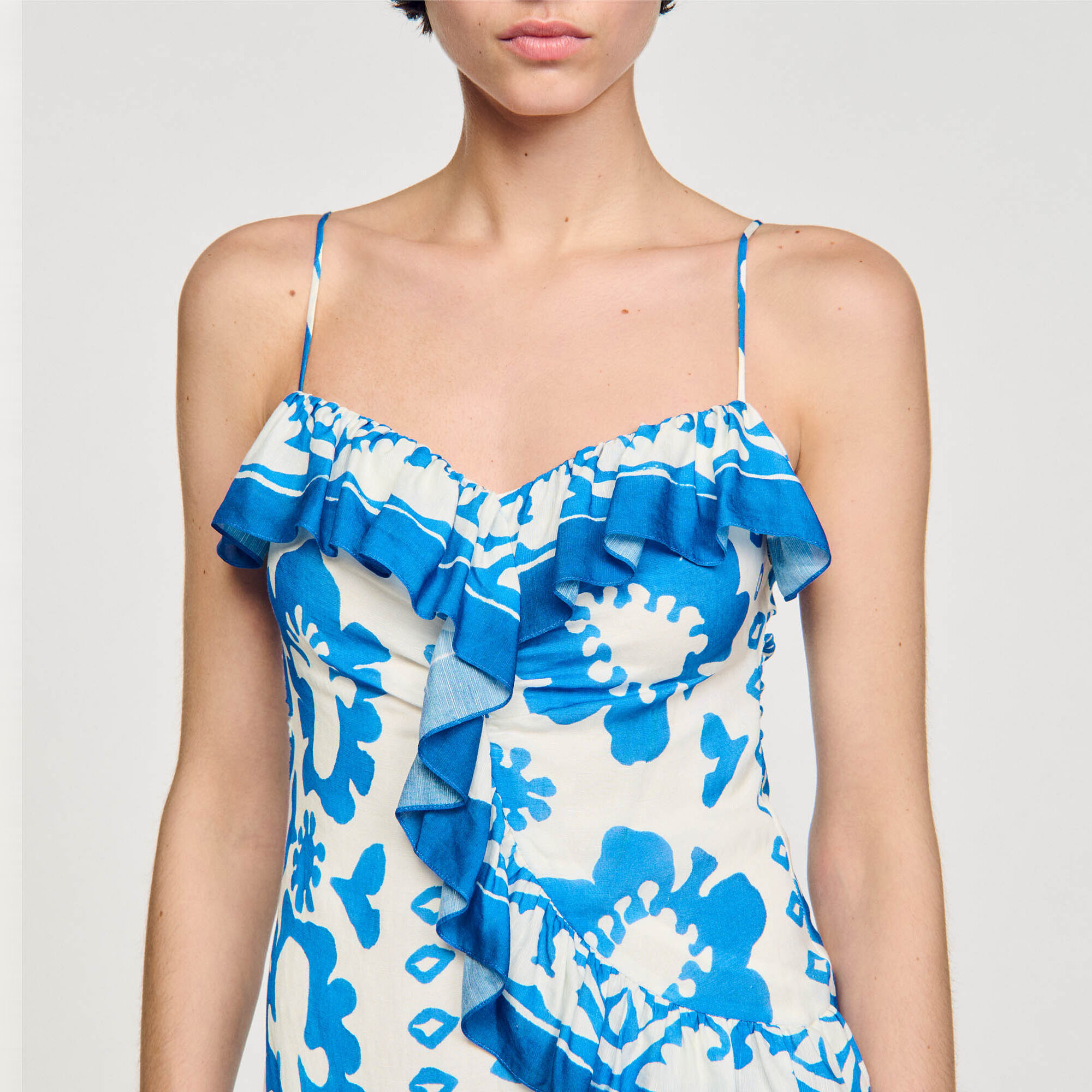 Robe imprimée à volants