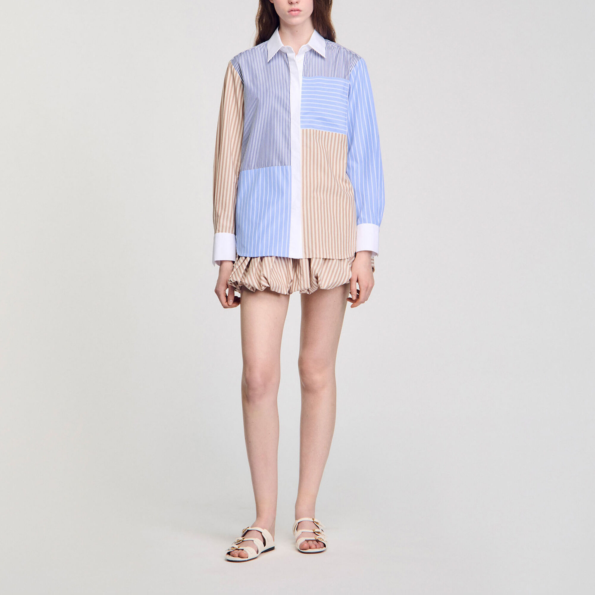 Chemise &agrave; mix de rayures
