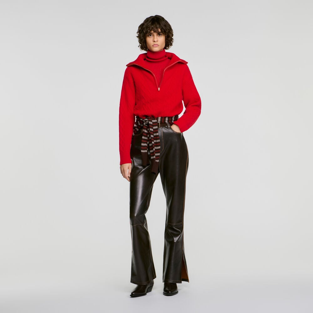 Sandro Pull col camionneur en laine – Rouge
