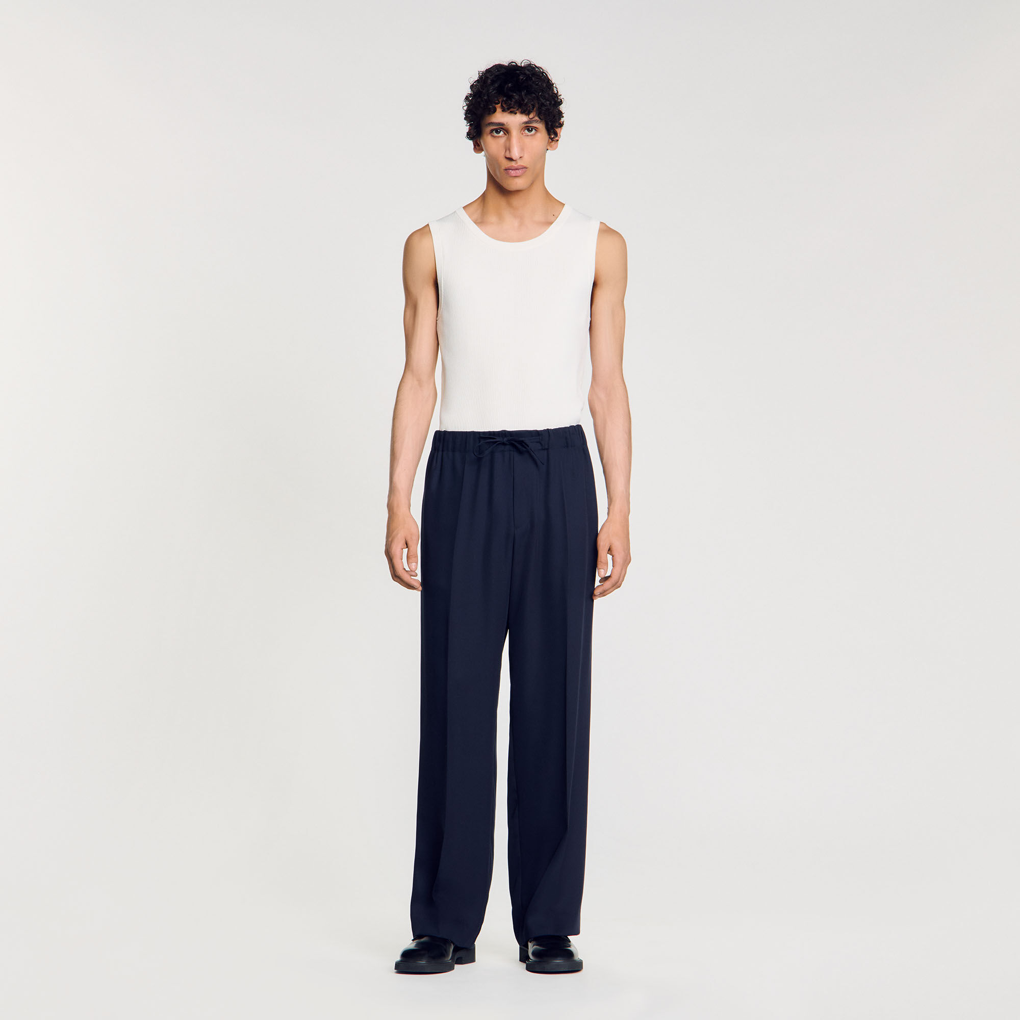 Pantalon large élastiqué