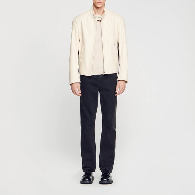 Blouson biker en cuir