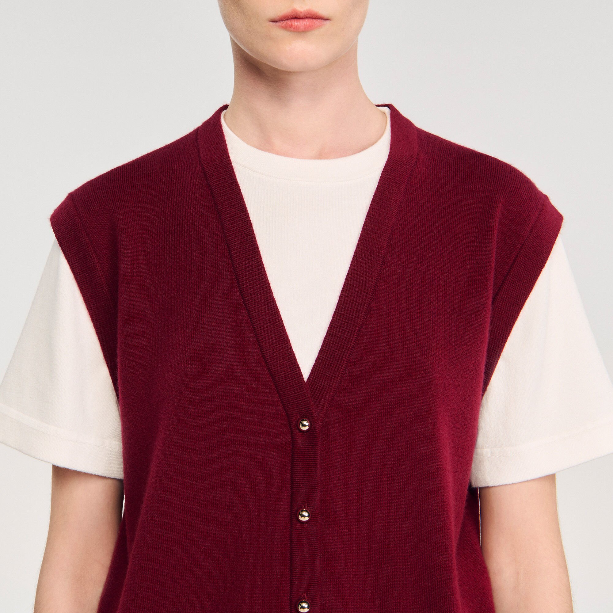 Pull bicolore en laine et cachemire 