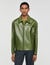 Blouson zippé en cuir