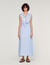 Robe longue en lin brod&eacute;e