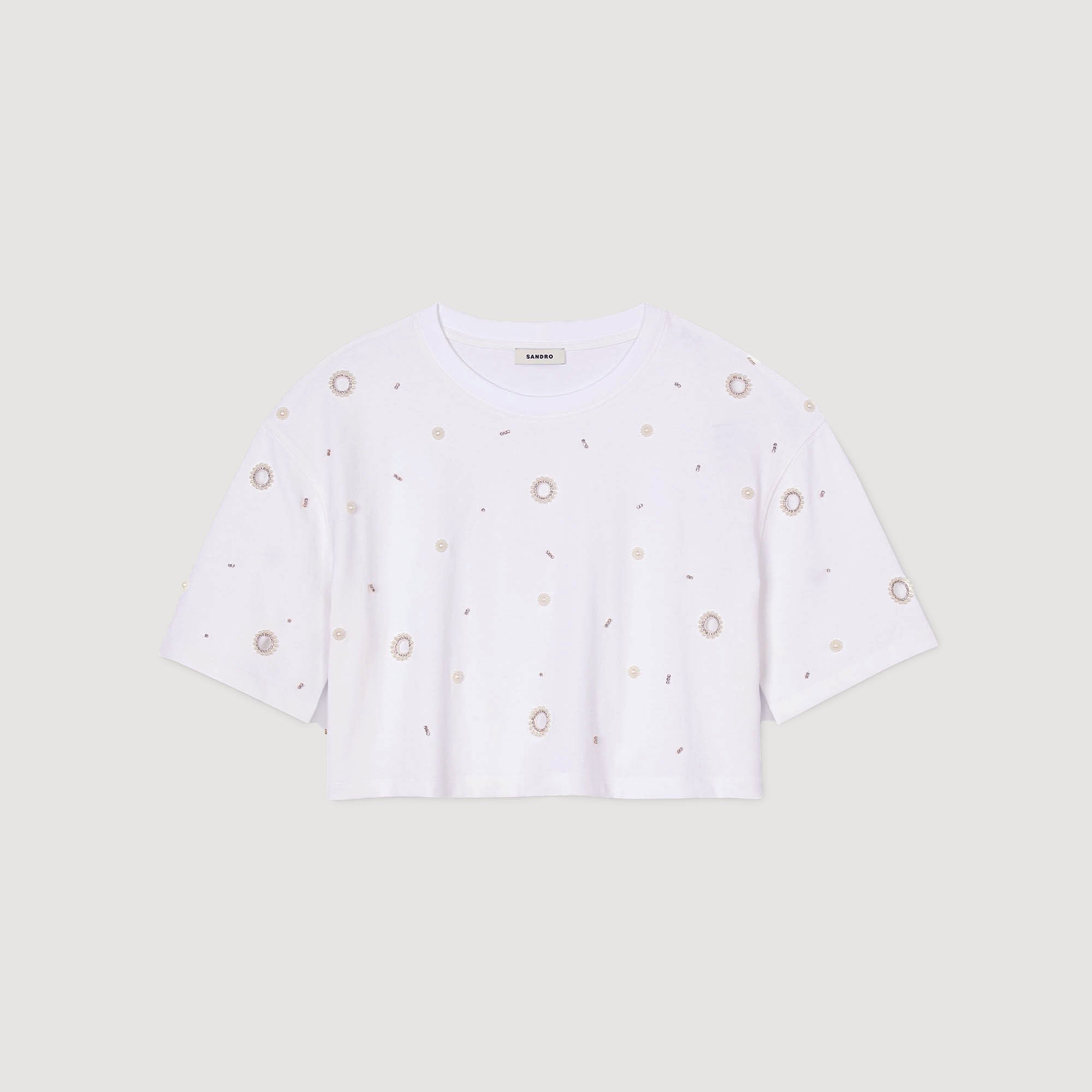 T-shirt court perlé