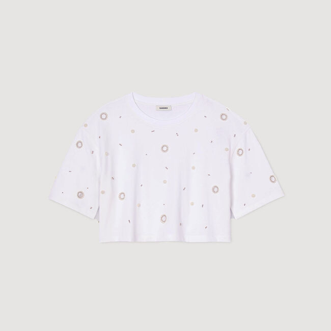 T-shirt court perlé