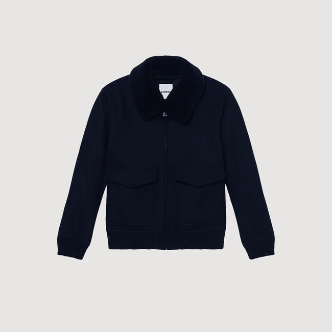 Blouson aviateur laine col mouton