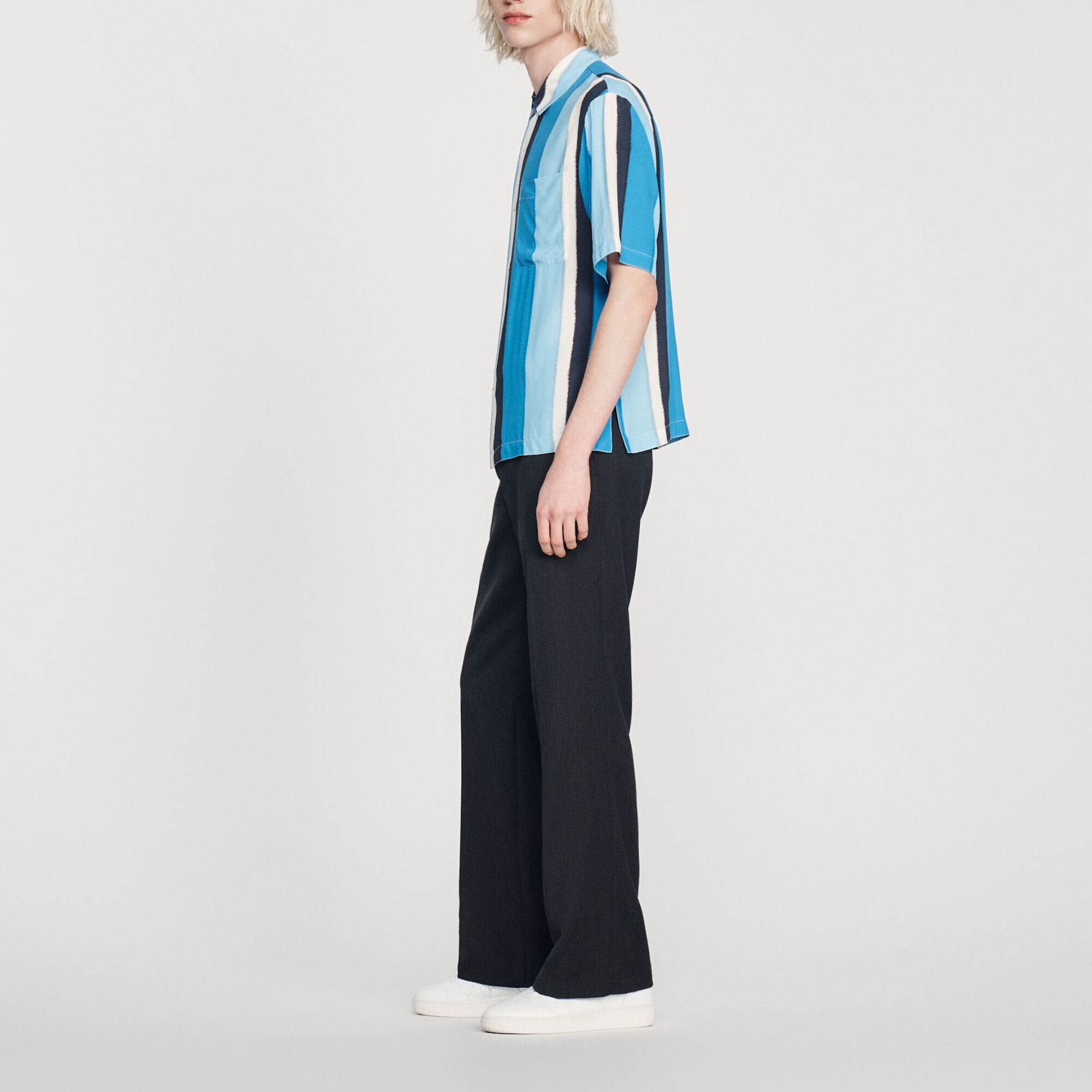 Chemise fluide rayée manches courtes