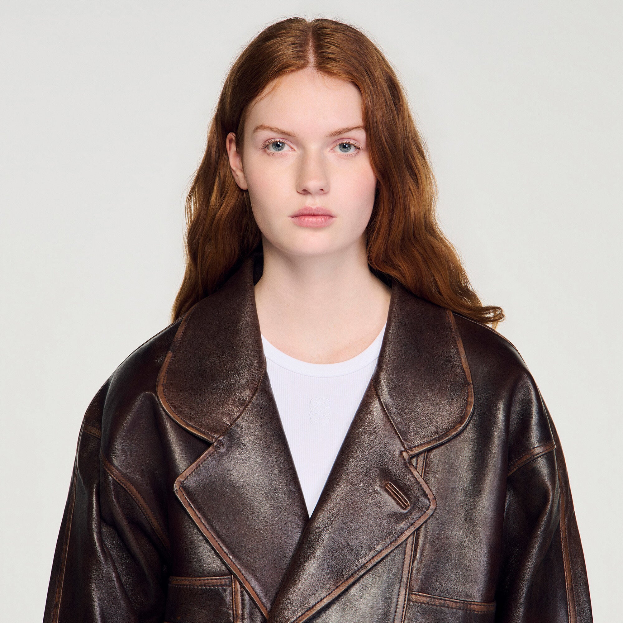 Blouson en cuir oversize
