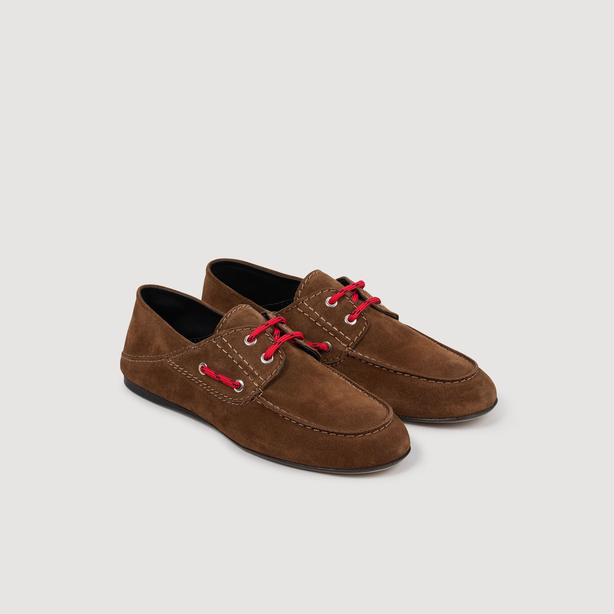 Chaussures bateaux cuir suédé lacet