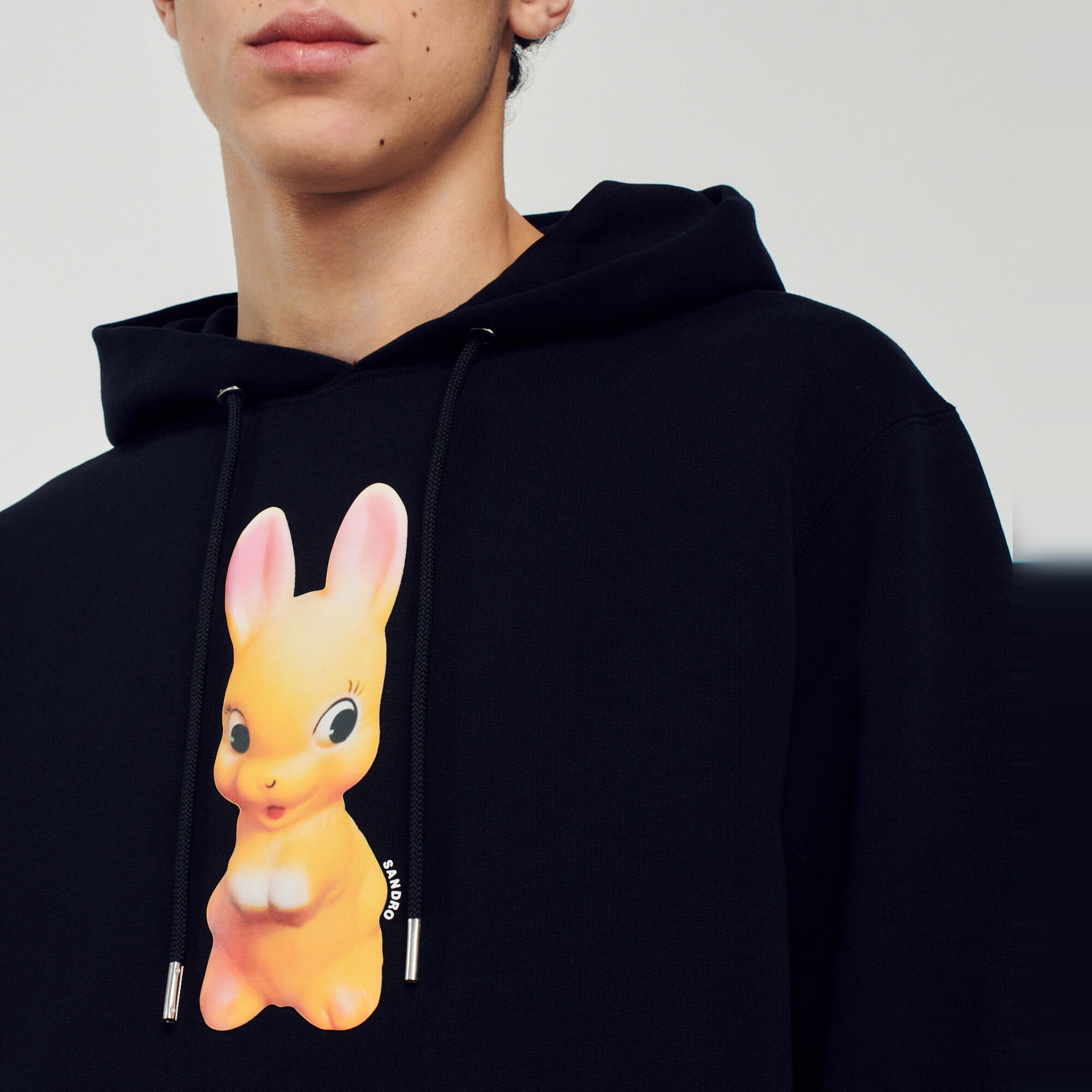 Sweat à capuche imprimé lapin