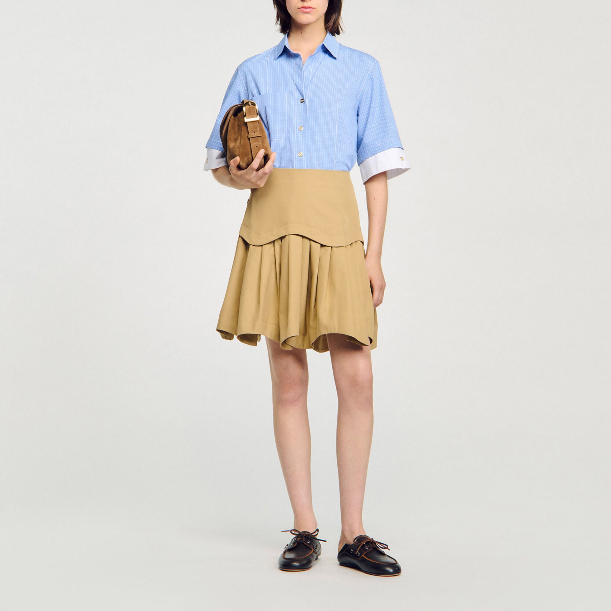 Chemise &agrave; carreaux oversize - Femme | Sandro Paris