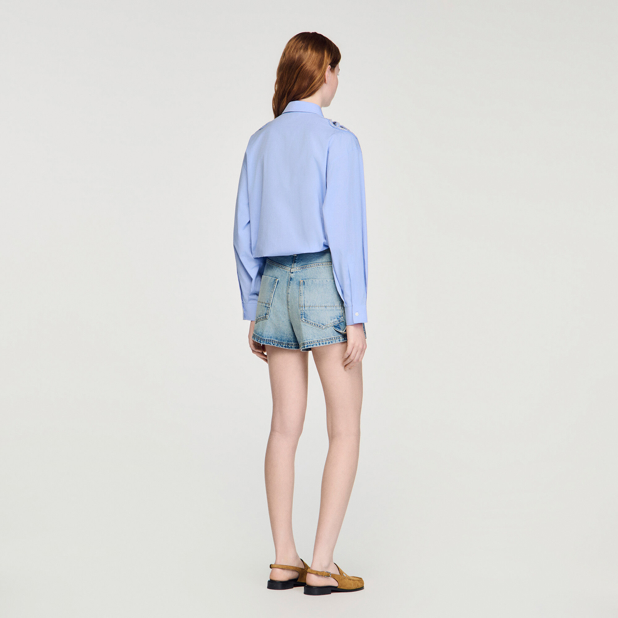 Chemise brod&eacute;e en coton